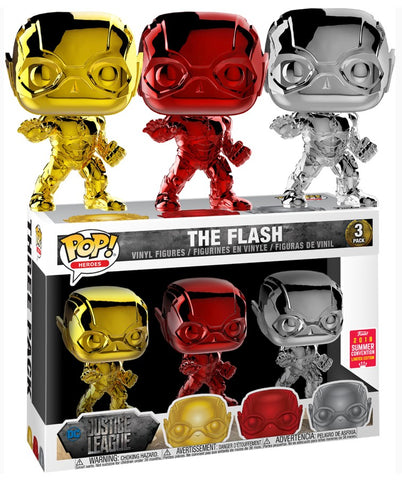 The Flash (Chrome) (3-Pack) Summer Convention - Justice League - [Overall Condition: 9/10]