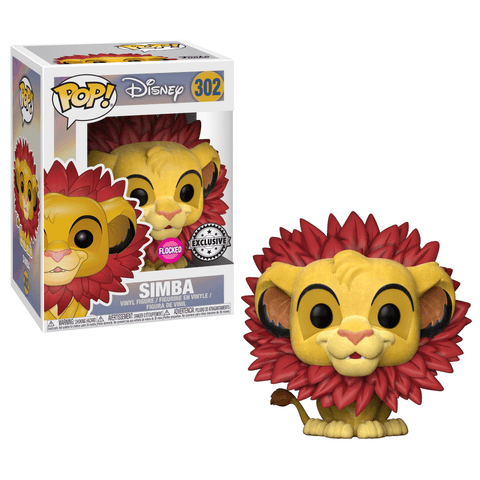 Simba (w/ Leaf Mane) (Flocked) - Disney The Lion King - [Overall Condition: 9/10]